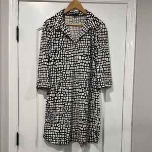 🔵 Tiana B. Black and White Checkered Dress Size 12